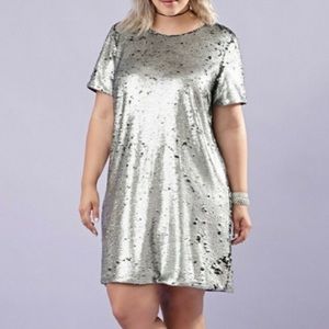Forever 21 Silver/Black Sequin Shift Dress size 3x